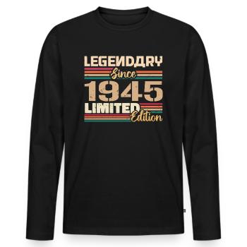 1945 Millésime 1945 Anniversaire Né En 1945 - T-shirt manches longues Premium bio Homme - noir - Devant - Nico (187cm)