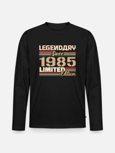 1985 Vintage 1985 Birthday born in 1985 - Men's Premium Organic Long Sleeve Shirt - black