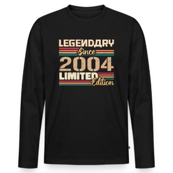 Millésime 2004 2004 Anniversaire né en 2004 - T-shirt manches longues Premium bio Homme - noir - Devant - Nico (187cm)