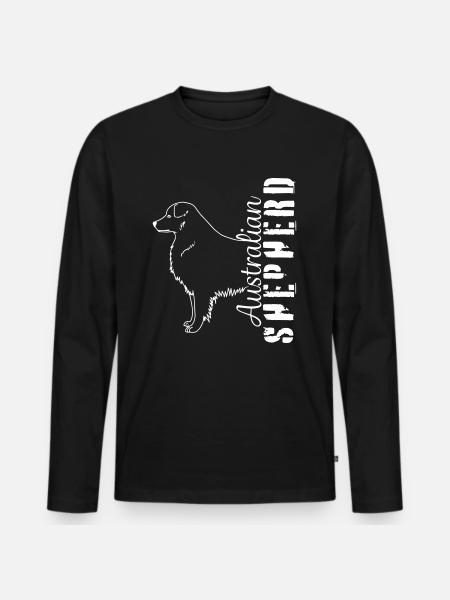 Aussies herding dog pet - Men's Premium Organic Long Sleeve Shirt - black