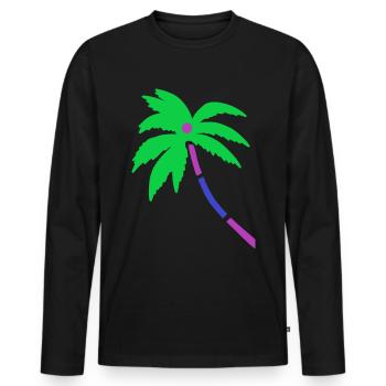 Palme Bunt dreifarbig - Männer Premium Bio Langarmshirt - Schwarz - Vorne - Nico (187cm)