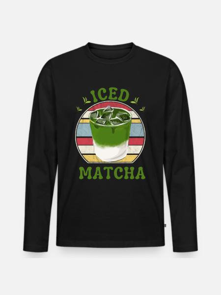 ICED MATCHA TEA - T-shirt manches longues Premium bio Homme - noir