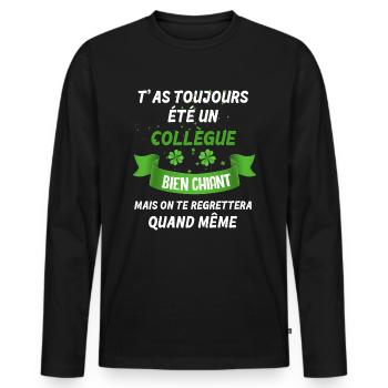 Collègue Chiant Cadeau Marrant Pour Départ - T-shirt manches longues Premium bio Homme - noir - Devant - Nico (187cm)