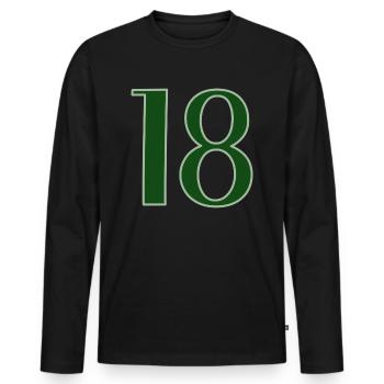 18 Félicitations d’anniversaire - T-shirt manches longues Premium bio Homme - noir - Devant - Nico (187cm)