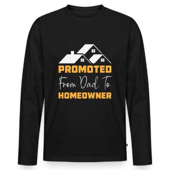 Proud Papa Homeowner Level Completed - Men's Premium Organic Long Sleeve Shirt - black - Front - Nico (187cm)