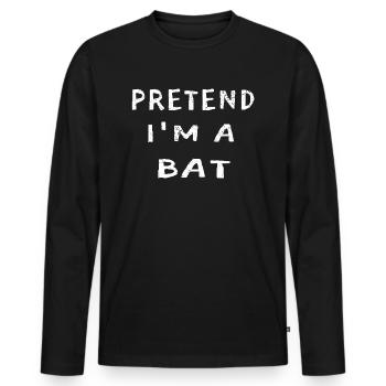 Halloween Vampire Bat Pretend I’m A Bat - T-shirt manches longues Premium bio Homme - noir - Devant - Nico (187cm)