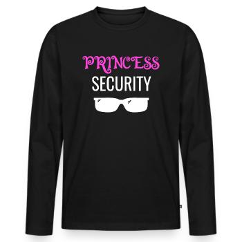 Papa Père Fille Paternité Princesse Sécurité - T-shirt manches longues Premium bio Homme - noir - Devant - Nico (187cm)