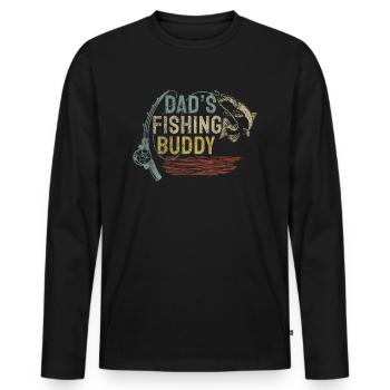 Fishing Angler Father Son Dad's Fishing Buddy - Men's Premium Organic Long Sleeve Shirt - black - Front - Nico (187cm)