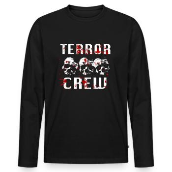 Terror Crew Speedcore Gabber Skull Blood - Men's Premium Organic Long Sleeve Shirt - black - Front - Nico (187cm)