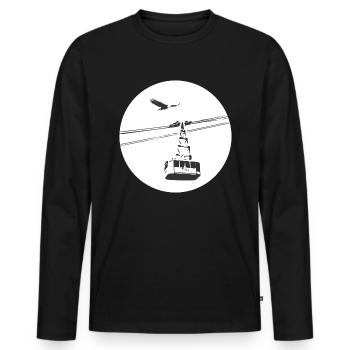 Gondola with eagle black - Men's Premium Organic Long Sleeve Shirt - black - Front - Nico (187cm)