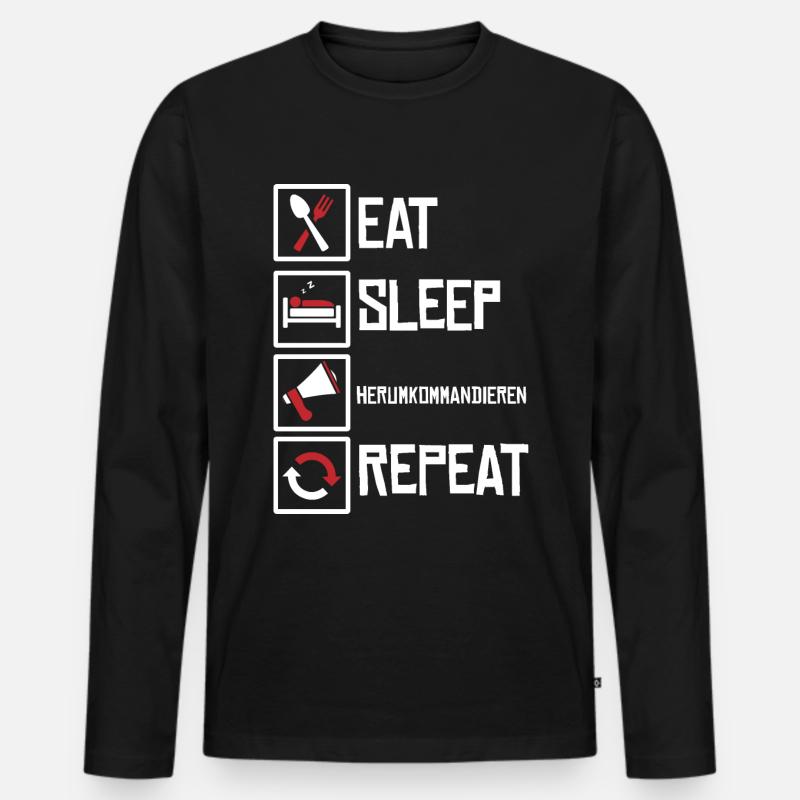 Chef herumkommandieren Geschäftsführer - Männer Premium Bio Langarmshirt - Schwarz