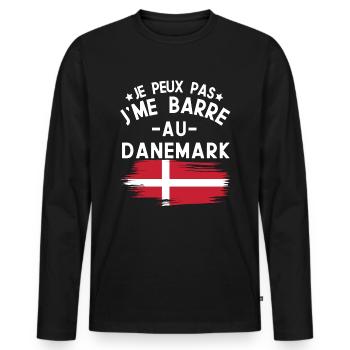 Je Peux Pas J'me Barre Au Danemark Vacances - T-shirt manches longues Premium bio Homme - noir - Devant - Nico (187cm)