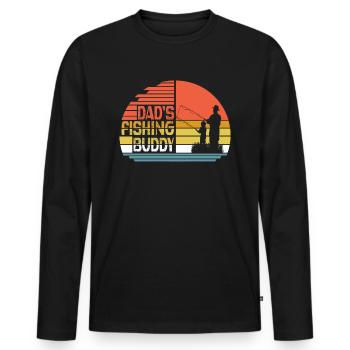 Fishing Angler Father Son Dad's Fishing Buddy - Men's Premium Organic Long Sleeve Shirt - black - Front - Nico (187cm)
