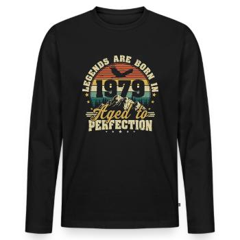 1979 Vintage Born Legends Cadeau d’anniversaire - T-shirt manches longues Premium bio Homme - noir - Devant - Nico (187cm)