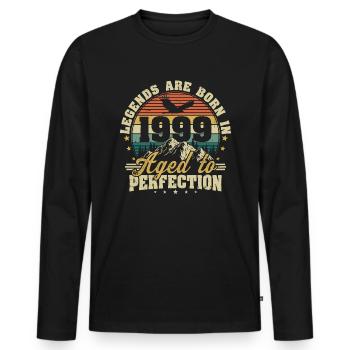 1999 Vintage Born légendes cadeau d’anniversaire - T-shirt manches longues Premium bio Homme - noir - Devant - Nico (187cm)