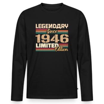 1946 Millésime 1946 Anniversaire Né En 1946 - T-shirt manches longues Premium bio Homme - noir - Devant - Nico (187cm)