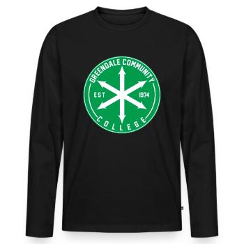 Community-Grafik - Männer Premium Bio Langarmshirt - Schwarz - Vorne - Nico (187cm)