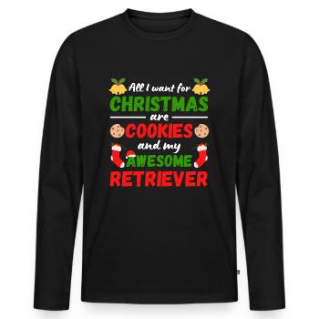 Cookies de Récupération de Noël - T-shirt manches longues Premium bio Homme - noir - Devant - Nico (187cm)