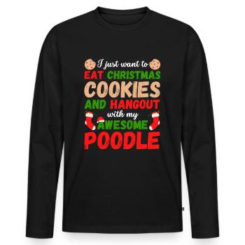 Weihnachten Pudel Kekse - Männer Premium Bio Langarmshirt - Schwarz - Vorne - Nico (187cm)
