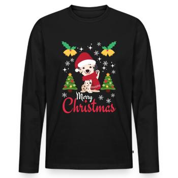 Weihnachten Süßer Dalmatiner Liebhaber Kawaii - Männer Premium Bio Langarmshirt - Schwarz - Vorne - Nico (187cm)