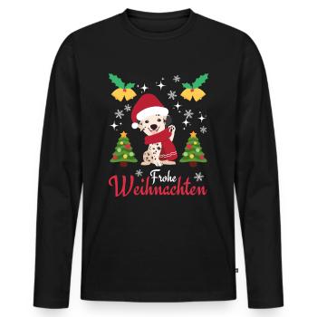 Weihnachten Süßer Dalmatiner Liebhaber Kawaii - Männer Premium Bio Langarmshirt - Schwarz - Vorne - Nico (187cm)