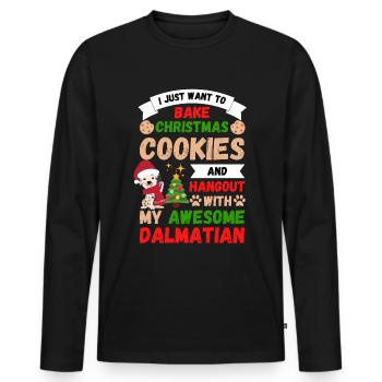 Weihnachten Süßer Dalmatiner Liebhaber Kawaii - Männer Premium Bio Langarmshirt - Schwarz - Vorne - Nico (187cm)
