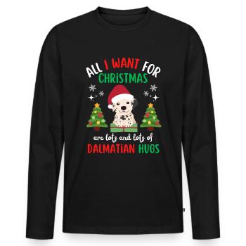 Weihnachten Süßer Dalmatiner Liebhaber Kawaii - Männer Premium Bio Langarmshirt - Schwarz - Vorne - Nico (187cm)