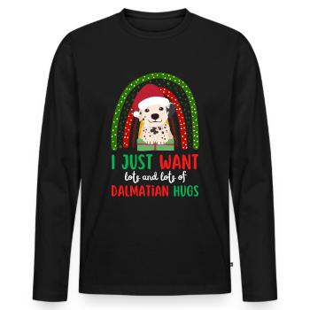 Weihnachten Süßer Dalmatiner Liebhaber Kawaii - Männer Premium Bio Langarmshirt - Schwarz - Vorne - Nico (187cm)