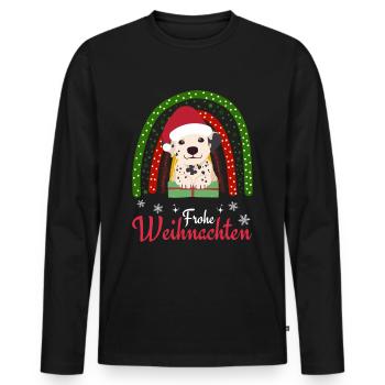 Weihnachten Süßer Dalmatiner Liebhaber Kawaii - Männer Premium Bio Langarmshirt - Schwarz - Vorne - Nico (187cm)