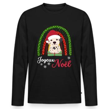 Weihnachten Süßer Dalmatiner Liebhaber Kawaii - Männer Premium Bio Langarmshirt - Schwarz - Vorne - Nico (187cm)