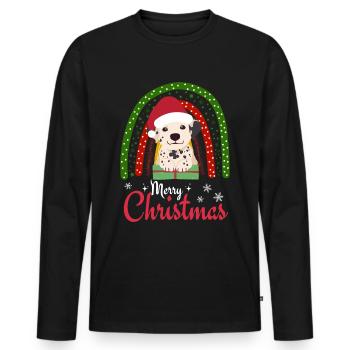 Weihnachten Süßer Dalmatiner Liebhaber Kawaii - Männer Premium Bio Langarmshirt - Schwarz - Vorne - Nico (187cm)