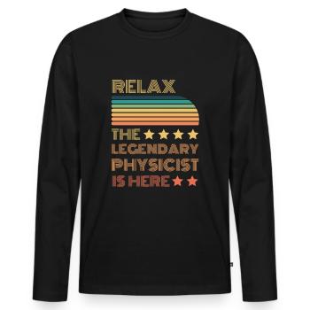 Relax the Legendary Physicist is retro here - Men's Premium Organic Long Sleeve Shirt - black - Front - Nico (187cm)