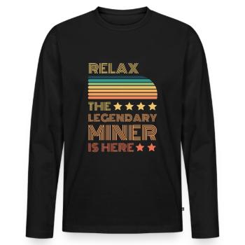 Détendez-vous le mineur légendaire est rétro ici - T-shirt manches longues Premium bio Homme - noir - Devant - Nico (187cm)