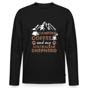 Australischer Schäferhund Kaffee Camping Hund Cafe - Männer Premium Bio Langarmshirt - Schwarz - Vorne - Nico (187cm)