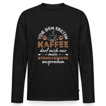 St. Bernard Coffee Dog Cafe - T-shirt manches longues Premium bio Homme - noir - Devant - Nico (187cm)
