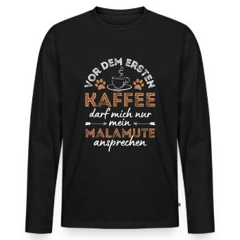 Malamute Café Pour Chiens - T-shirt manches longues Premium bio Homme - noir - Devant - Nico (187cm)