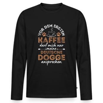 Great Dane Coffee Dog Cafe - T-shirt manches longues Premium bio Homme - noir - Devant - Nico (187cm)