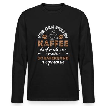 Shepherd Dog Coffee Dog Cafe - Men's Premium Organic Long Sleeve Shirt - black - Front - Nico (187cm)