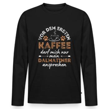 Café dalmate Café Pour chiens - T-shirt manches longues Premium bio Homme - noir - Devant - Nico (187cm)