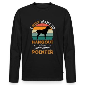 Legendary English Pointer Vintage Retro - Men's Premium Organic Long Sleeve Shirt - black - Front - Nico (187cm)