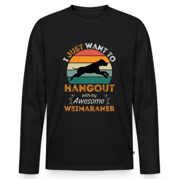 Legendärer Weimaraner Vintage Retro - Männer Premium Bio Langarmshirt - Schwarz - Vorne - Nico (187cm)
