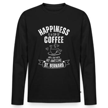 St. Bernard Coffee Dog Cafe - T-shirt manches longues Premium bio Homme - noir - Devant - Nico (187cm)