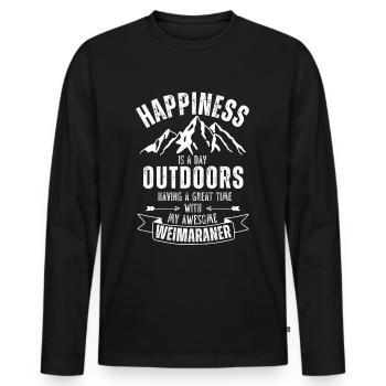 Weimaraner Outdoor Dog Nature Hiking Camping - Men's Premium Organic Long Sleeve Shirt - black - Front - Nico (187cm)