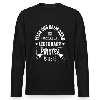 Legendary English Pointer Vintage Retro - Men's Premium Organic Long Sleeve Shirt - black - Front - Nico (187cm)