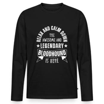 Relax my legendary Bloodhound is here Retro - Men's Premium Organic Long Sleeve Shirt - black - Front - Nico (187cm)