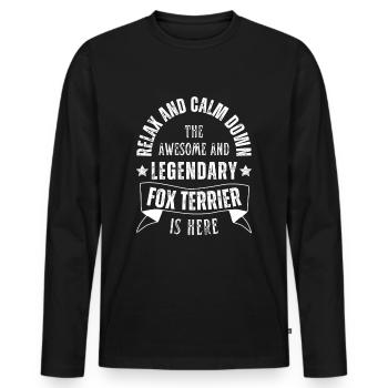 Légendaire Fox Terrier Dog rétro vintage - T-shirt manches longues Premium bio Homme - noir - Devant - Nico (187cm)