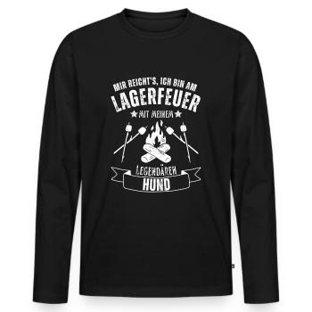 Lagerfeuer in der Natur für Hunde Liebhaber - Männer Premium Bio Langarmshirt - Schwarz - Vorne - Nico (187cm)