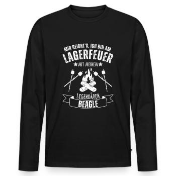 Beagle Outdoor Hund Natur Wandern Campen - Männer Premium Bio Langarmshirt - Schwarz - Vorne - Nico (187cm)