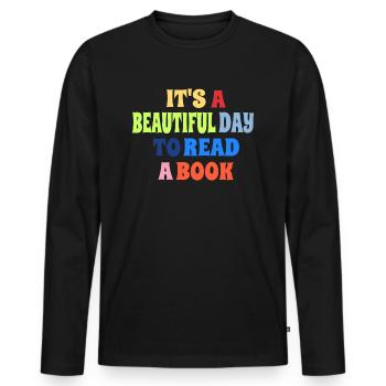 Les élèves des enseignants lisent des livres de dicton - T-shirt manches longues Premium bio Homme - noir - Devant - Nico (187cm)