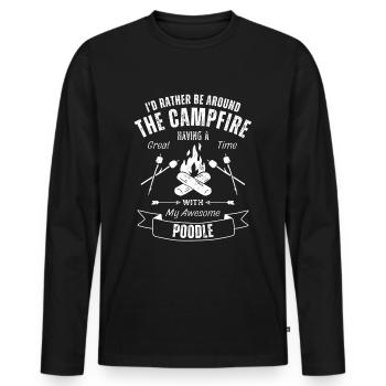 Poodle Outdoor Dog Nature Hiking Camping - Men's Premium Organic Long Sleeve Shirt - black - Front - Nico (187cm)